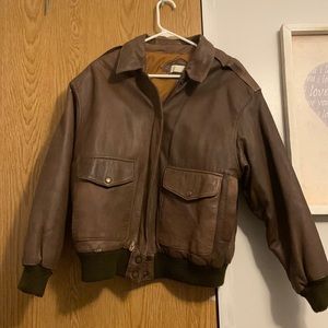 Ssatori Leather Bomber Jacket
